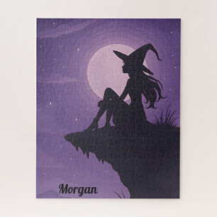 Mystische Hexe-Silhouette unter Mondlicht-Geschenk