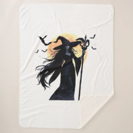 Mystische Hexe unter Vollmond Sherpadecke