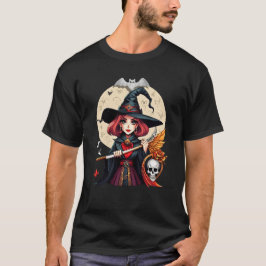 Mystische Hexenkunst mit Skull und Mond T-Shirt