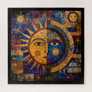 Mystische Himmelssonne Mond Alchemie