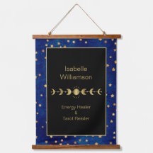 Mystische Himmelsstars Moon Phase Navy Blue