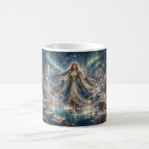 Mystische Himmelszauberin Tasse – Goldene Fantasie