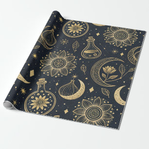 Mystische himmlische Hexenkunst - Goldene Botanik  Geschenkpapier