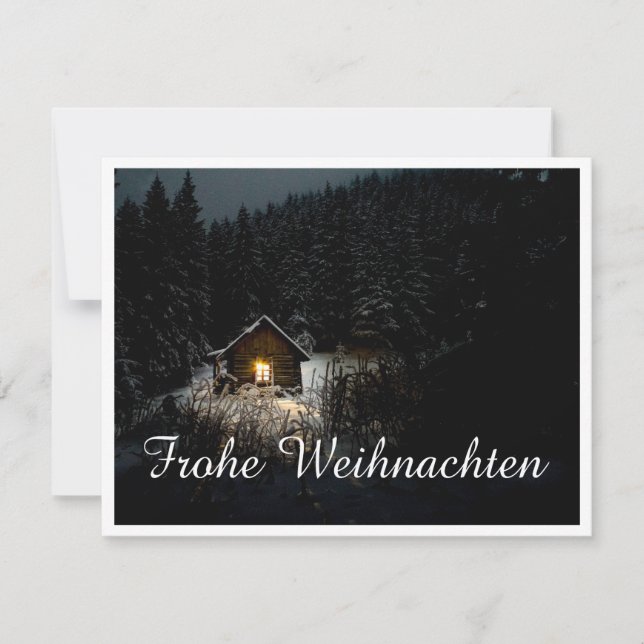 Mystische Hütte im tiefen Wald, Weihnachten (Vorderseite)