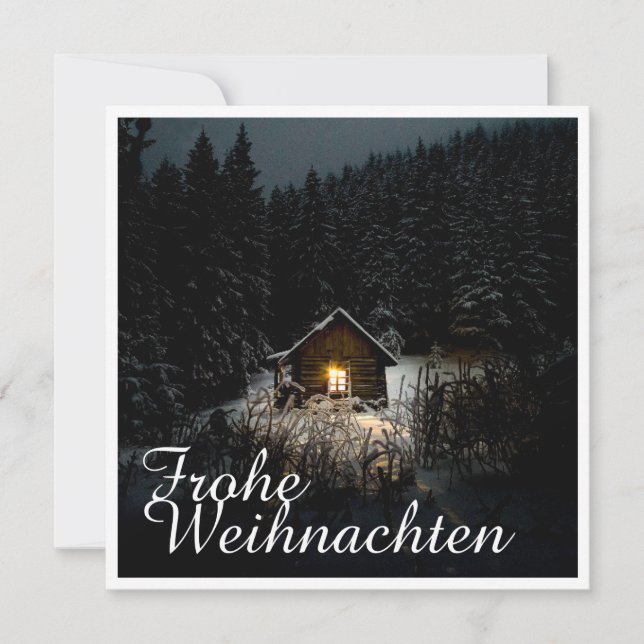 Mystische Hütte im tiefen Wald, Weihnachten (Vorderseite)