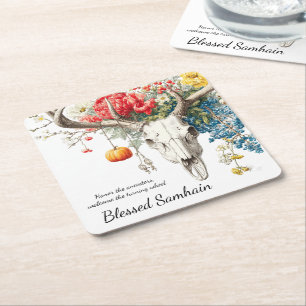 Mystische Jahreszeiten   Samhain Witchy Design Rechteckiger Pappuntersetzer