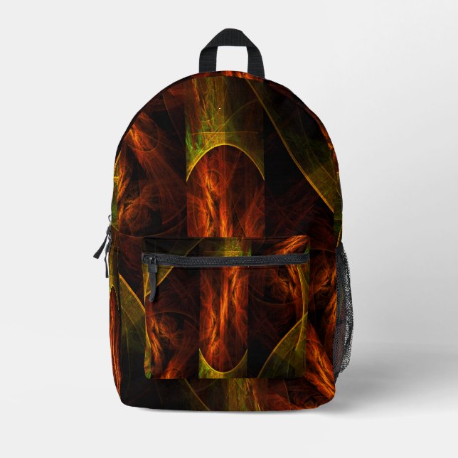 Mystische Jungle Abstrakte Kunst Bedruckter Rucksack (Vorderseite)