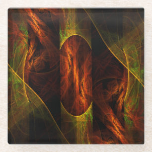 Mystische Jungle Abstrakte Kunst Glasuntersetzer