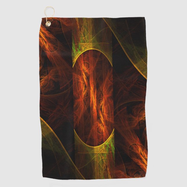 Mystische Jungle Abstrakte Kunst Golfhandtuch (Vorderseite)