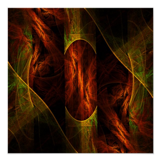 Mystische Jungle Abstrakte Kunst Poster (Vorderseite)