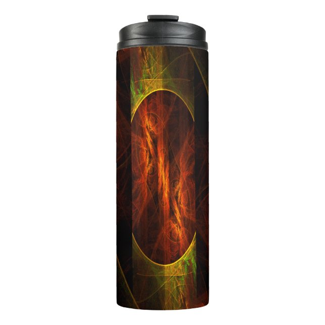 Mystische Jungle Abstrakte Kunst Thermosbecher (Vorderseite)