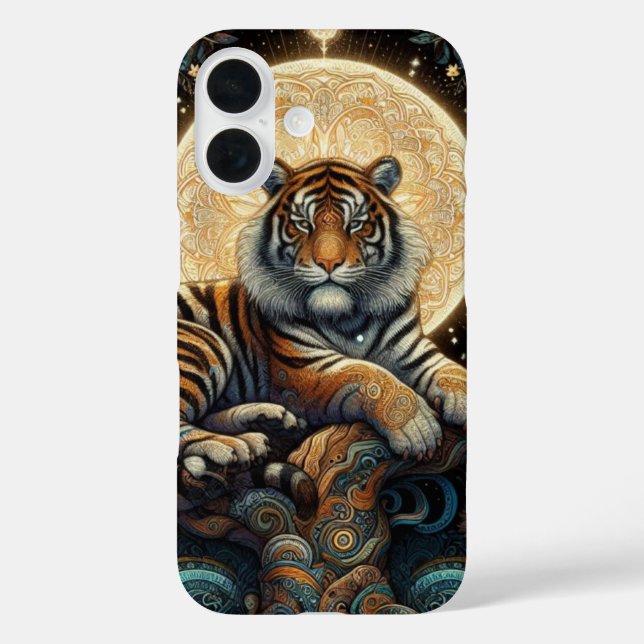 Mystische Jungle Cat - Tiger iPhone 16 Hülle (Rückseite)