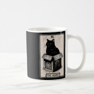 Mystische Katze der Hermit-Tarot-Karte in Box Funn Kaffeetasse