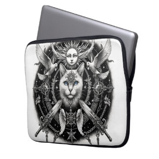 Mystische Katze Laptopschutzhülle