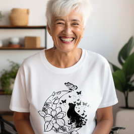 Mystische Katze und Mond T-Shirt