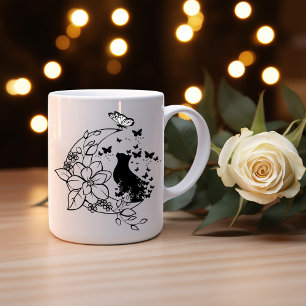 Mystische Katze und Mond Tasse