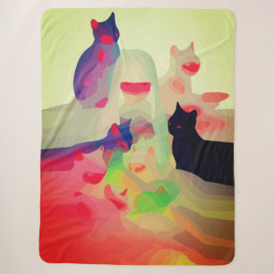 Mystische Katzen und Spirituosen - Abstrakte Anime Sherpadecke