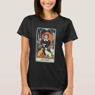 Mystische Katzenfrau Kunstprint T-Shirt