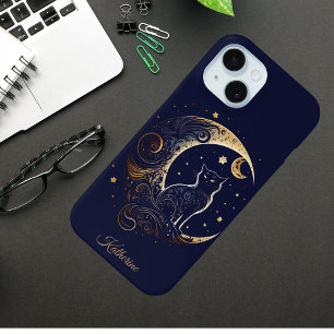 Mystische Katzenmond - Personalisiertes Geschenk m Case-Mate iPhone Hülle