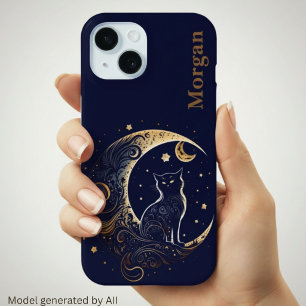 Mystische Katzenmond - Personalisiertes Geschenk m Case-Mate iPhone Hülle