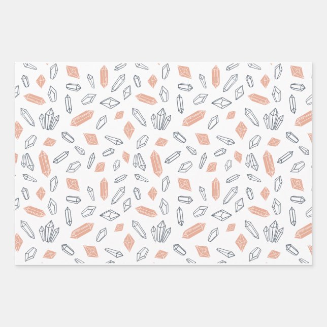 Mystische Kristalle des Universums Geschenkpapier Set (Vorderseite)