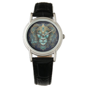 Mystische Leo-Sternzeichen-Kunst Armbanduhr