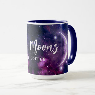 Mystische Lila-Galaxie-Halbmond Himmels-Element Tasse
