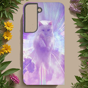 Mystische Lila Katze Surreal Galaxy Kunstgeschicht Samsung Galaxy Hülle