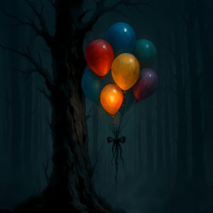Mystische Luftballons im unheimlichen Wald Dekorat Seidenpapier