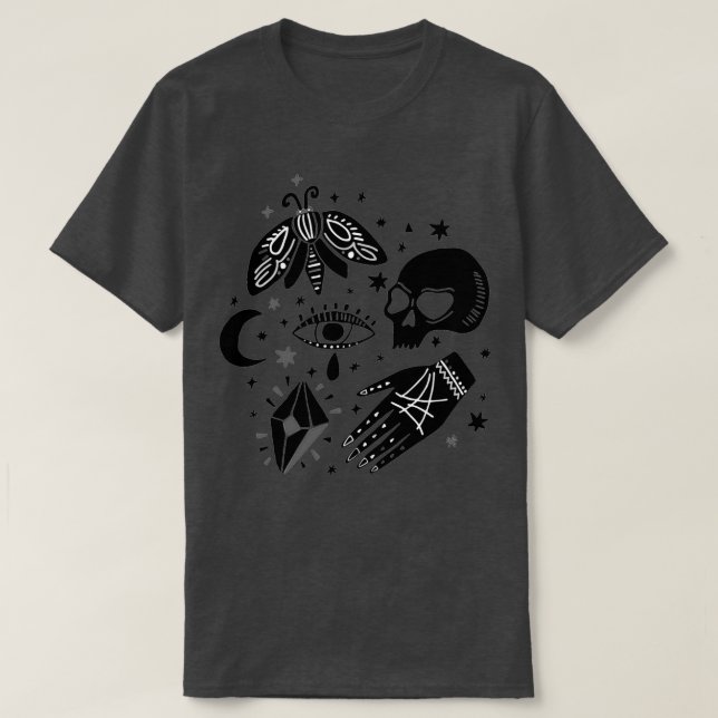 Mystische Magie Boho Hexenelemente Halloween I T-Shirt (Design vorne)