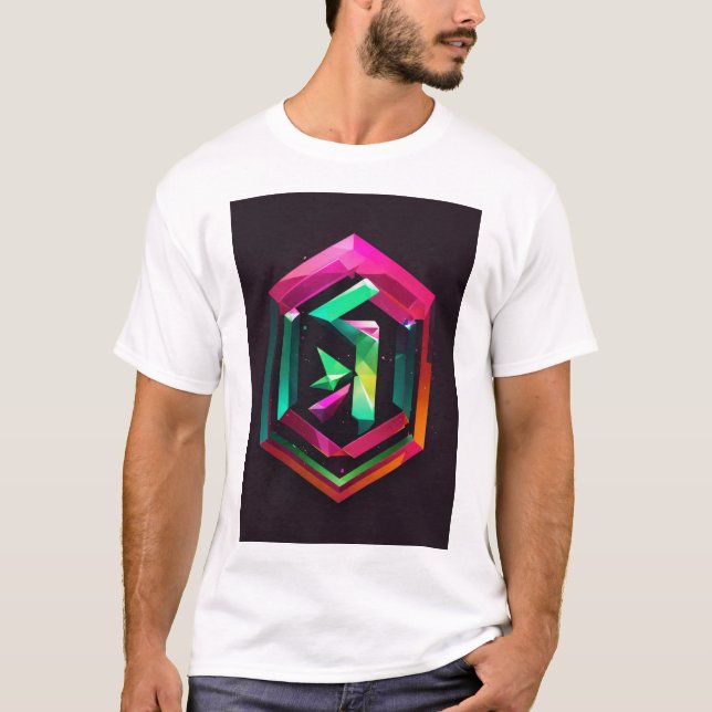 "Mystische Majestät: Geometrisches Löwenlogo mit H T-Shirt (Vorderseite)