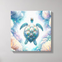 Mystische Meeresschildkröte Art Canvas Prints