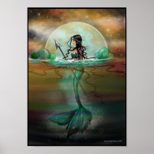 Mystische Meerjungfrau Fantasy-Kunst Poster
