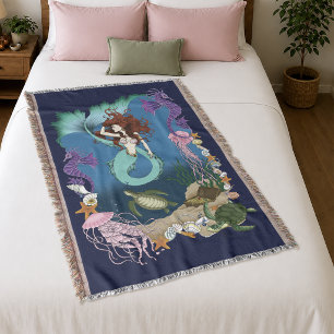 Mystische Meerjungfrau Ozean Fantasy Blaues Meer-L Decke