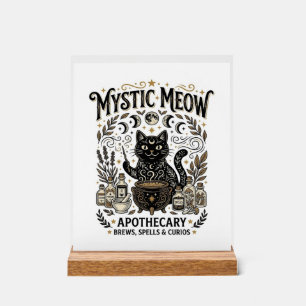 Mystische Meow-Katze Hexenhaft Mystische Apotheke Acrylschild