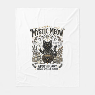 Mystische Meow-Katze Hexenhaft Mystische Apotheke Fleecedecke