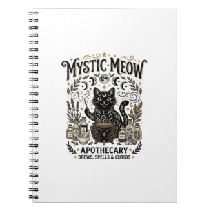 Mystische Meow-Katze Hexenhaft Mystische Apotheke  Notizblock