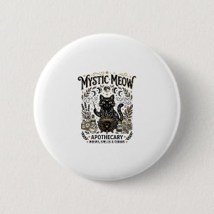 Mystische Meow-Katzen-Hexen-Apotheke Katze Vinta Button