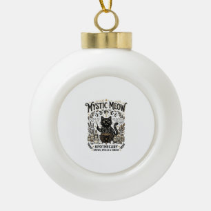 Mystische Meow-Katzen-Hexen-Apotheke Katze Vinta Keramik Kugel-Ornament