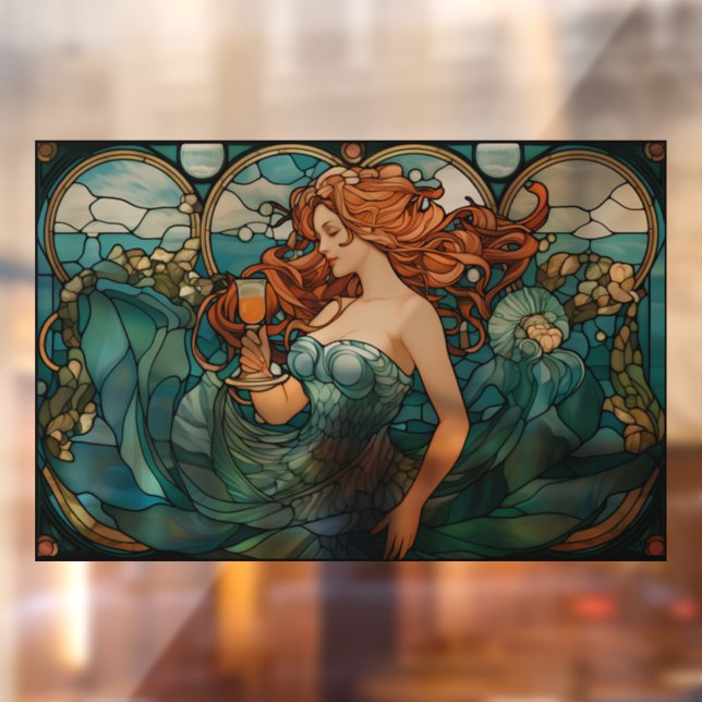 Mystische Mermaid-Verkleidung aus festem Glas Fensteraufkleber (Blatt 2)