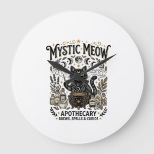 Mystische Miauz Katze Hexenhaft Mystische Apotheke Große Wanduhr