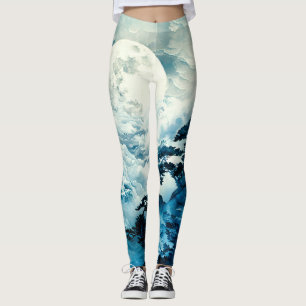 Mystische mondbeschienene Berglandschaft Leggings
