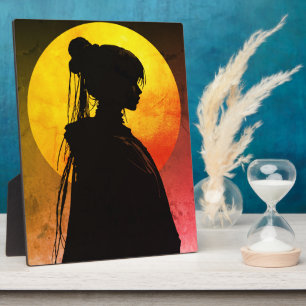 Mystische Mondlicht-Silhouette – Elegante Anime Fotoplatte