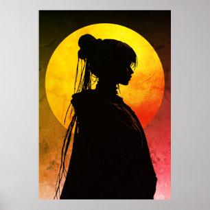 Mystische Mondlicht-Silhouette – Elegante Anime Poster