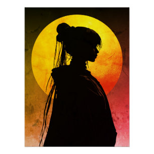 Mystische Mondlicht-Silhouette – Elegantes Anime Poster