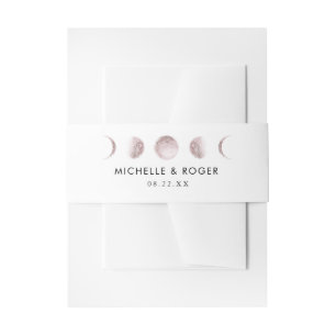 Mystische Mondphasen Blush Pink Hochzeitsband Einladungsbanderole