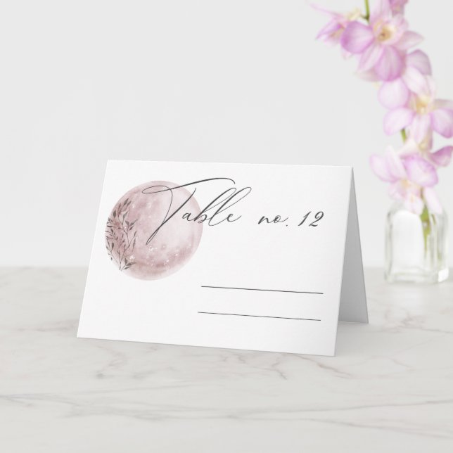 Mystische Moon Blush Pink Hochzeitsstimmung Platzk Karte (Orchidee)