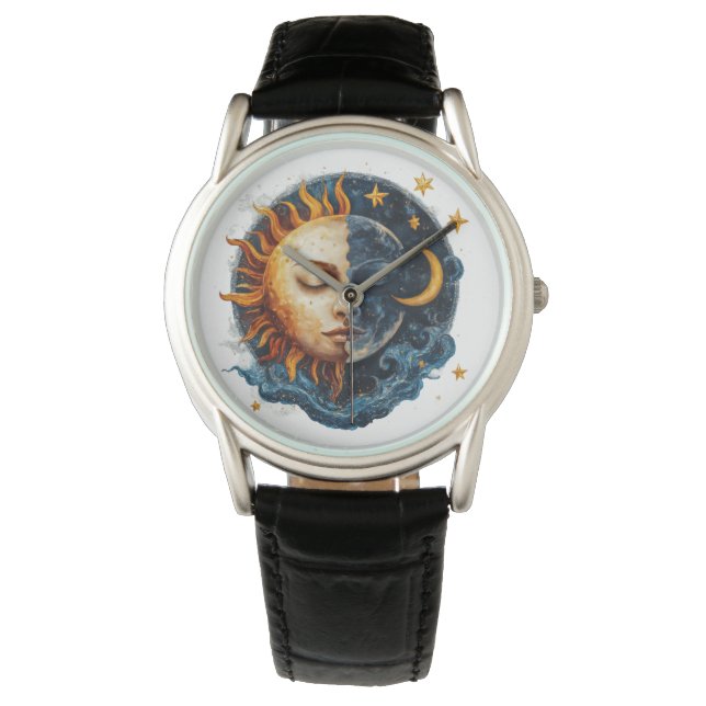 Mystische Nacht und Tag Armbanduhr (Vorderseite)