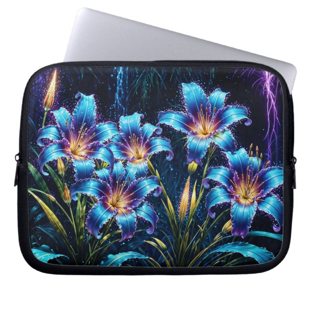 Mystische Neonliken botanische Pflanze Laptopschutzhülle (Vorderseite)