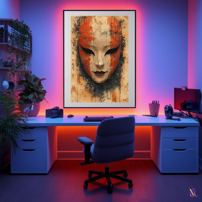 Mystische Noh Mask - japanische Theatereleganz Poster (Von Creator hochgeladen)